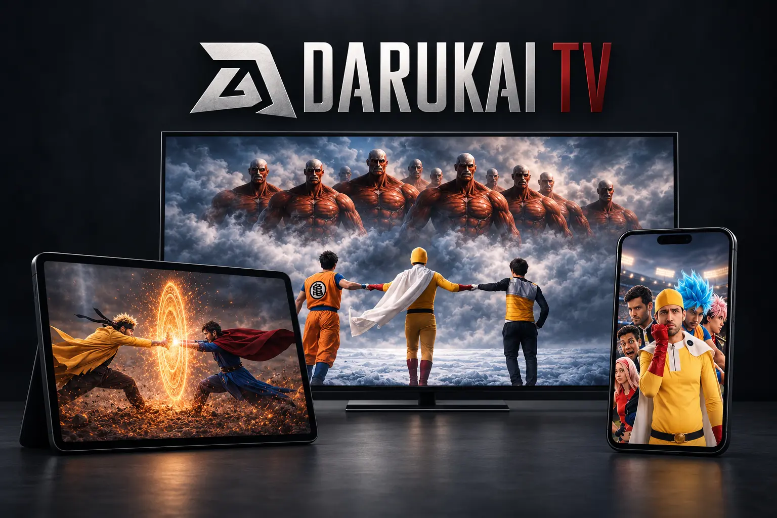 Darukai TV on a television, tablet and smartphone, with films from the Dave Ardito collection